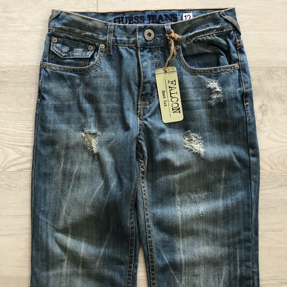NWT Guess Juniors Falcon Slim Fit Boot Cut Distressed Jeans - Picture 4 of 16